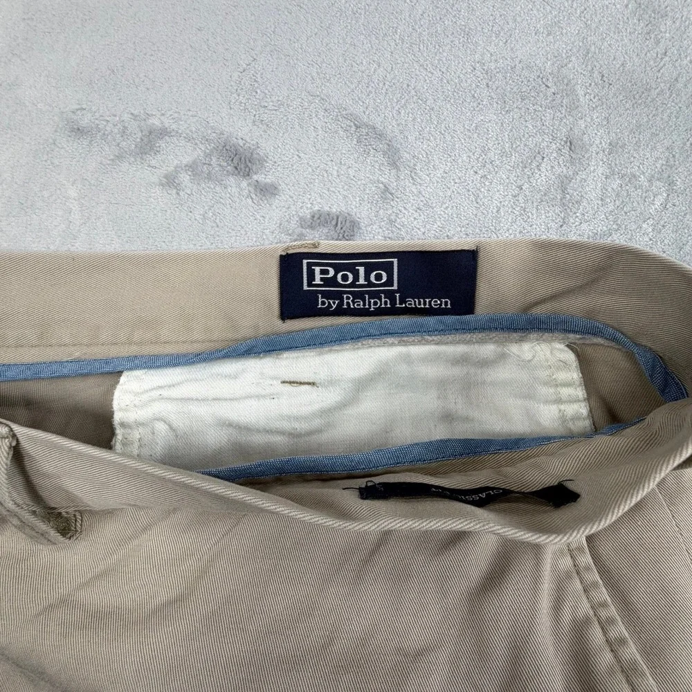 Polo Ralph Lauren Shorts Mens 48 Tan Chino‎ Classic Fit Cotton Twill Khaki